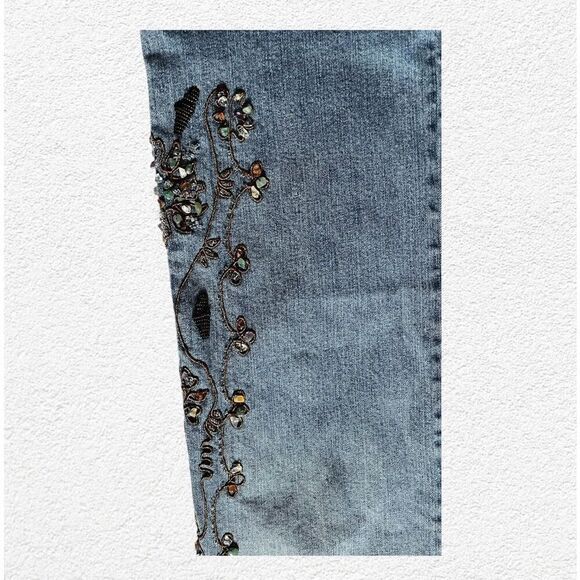 Vintage INC Women’s Size 12 Embellished Whimsical Fairy Flared Jeans Stretch - Picture 10 of 11
